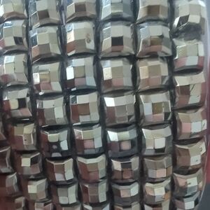 Silver Metallic Wide Bangle Bracelet